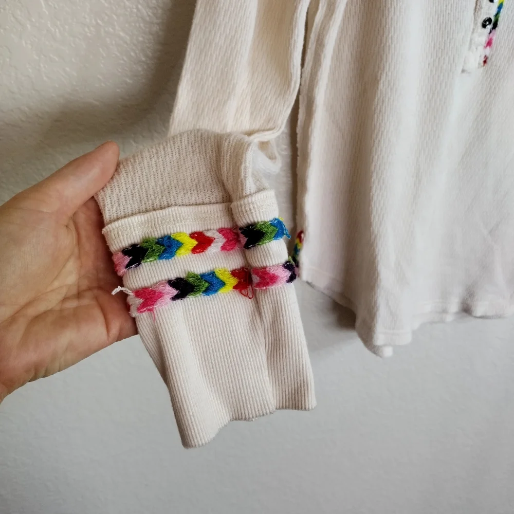 Free People We The Free Rainbow Thermal Top Sz S